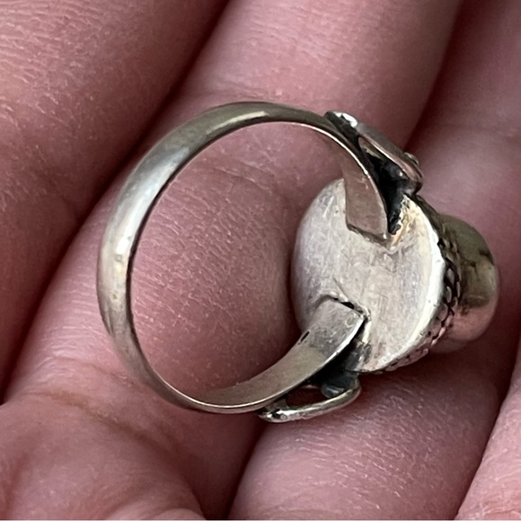 LAPIS LAZULI|Stamped 925|Sterling Silver Natural Gemstone Blue Lapis Lazuli Sz 7 - Picture 10 of 11